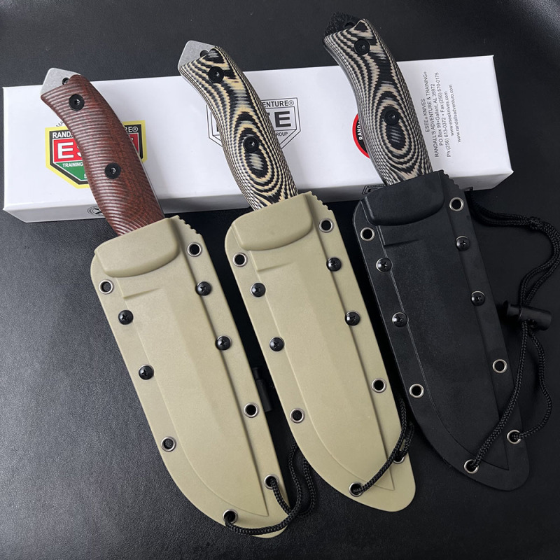 ESEE Knives ESEE-6P 6.3'' 1095 Steel Plain Edge, 3D Machined G10 Handles, Clip Plate