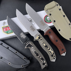 ESEE Knives ESEE-6P 6.3'' 1095 Steel Plain Edge, 3D Machined G10 Handles, Clip Plate