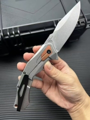 Kershaw 2075 Payout Assisted Flipper Knife 3.5" Stonewashed D2 Clip Point Blade, Black G10 Handle with Stainless Steel Bolster