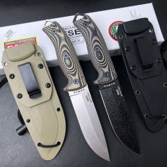 ESEE Knives ESEE-5P 5.28'' 1095 Steel Plain Edge, 3D Machined Gray/Black G10 Handles, Clip Plate