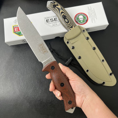 ESEE Knives ESEE-6P 6.3'' 1095 Steel Plain Edge, 3D Machined G10 Handles, Clip Plate