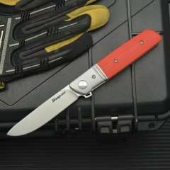 CRKT 5720 Bamboozled Assisted Flipper Knife 3.27" D2 Satin Plain Blade, Black G10 Handles with Steel Bolsters