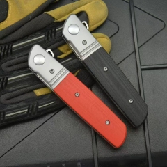 CRKT 5720 Bamboozled Assisted Flipper Knife 3.27" D2 Satin Plain Blade, Black G10 Handles with Steel Bolsters