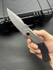 Kershaw 2075 Payout Assisted Flipper Knife 3.5" Stonewashed D2 Clip Point Blade, Black G10 Handle with Stainless Steel Bolster