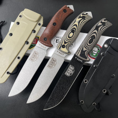 ESEE Knives ESEE-6P 6.3'' 1095 Steel Plain Edge, 3D Machined G10 Handles, Clip Plate