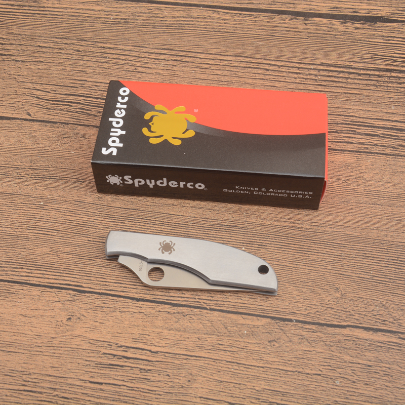 Spy Micro-Size Folding Knife 2.44" 3Cr13 Satin Plain Blade, Stainless Steel Handles, Slipjoint (non-locking) - C137P
