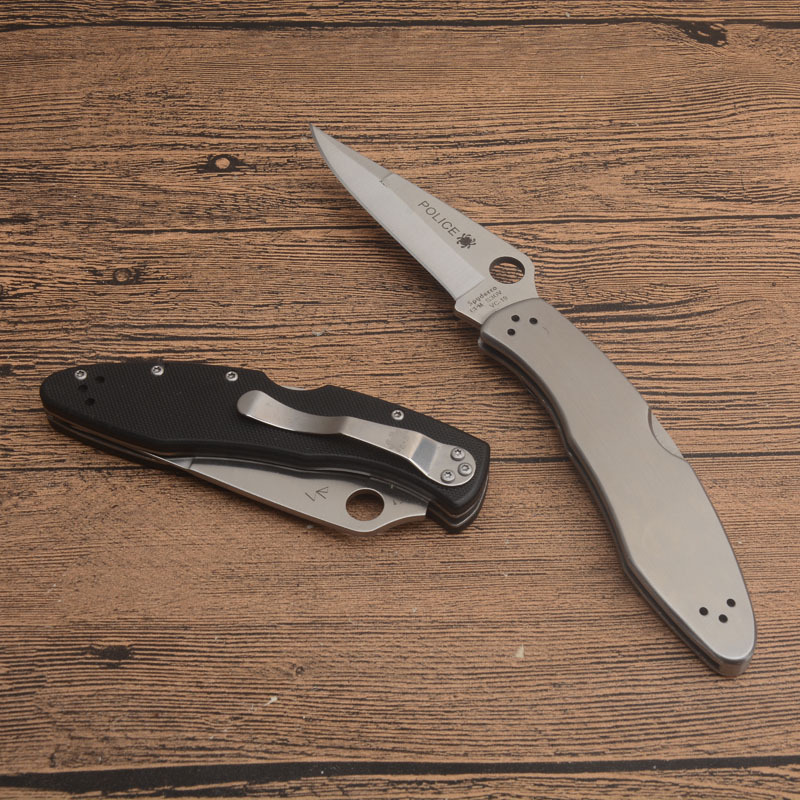Spy VC-19 Folding Knife 3.15" S30V Satin Plain Blade, Stainless steel/G10 Handles