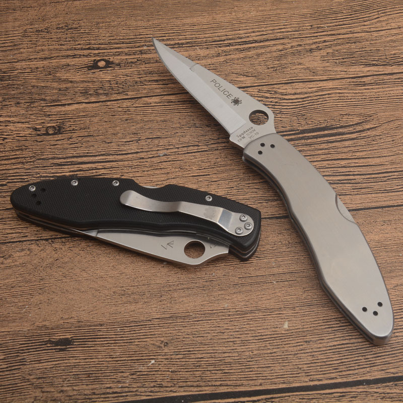 Spy VC-19 Folding Knife 3.15" S30V Satin Plain Blade, Stainless steel/G10 Handles