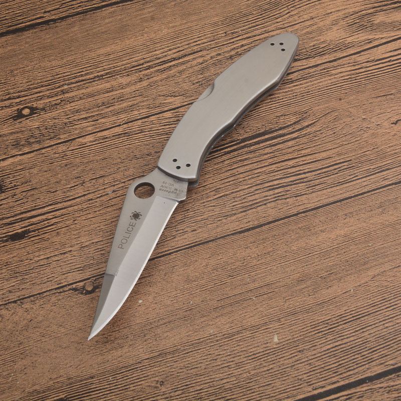 Spy VC-19 Folding Knife 3.15" S30V Satin Plain Blade, Stainless steel/G10 Handles