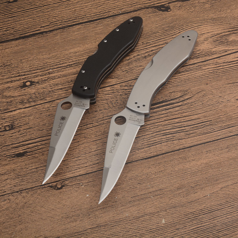 Spy VC-19 Folding Knife 3.15" S30V Satin Plain Blade, Stainless steel/G10 Handles