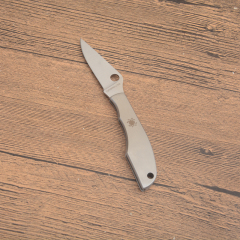 Spy Micro-Size Folding Knife 2.44" 3Cr13 Satin Plain Blade, Stainless Steel Handles, Slipjoint (non-locking) - C137P