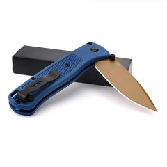 Benchmade 535 Bugout AXIS Folding Knife 3.24" D2 Satin Plain Blade, Nylon Glass Fiber Handles