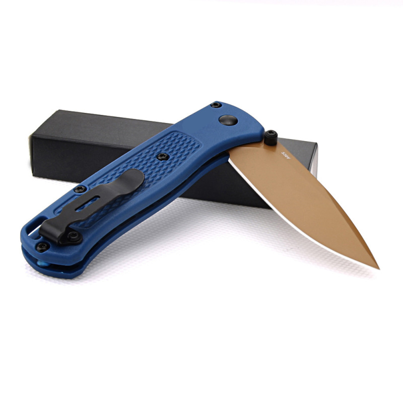 Benchmade 535 Bugout AXIS Folding Knife 3.24" D2 Satin Plain Blade, Nylon Glass Fiber Handles