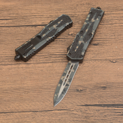 Microtech Scarab 3D OTF AUTO Knife 3.54" 440C Serrated Blade, Black Aluminum Alloy Handles