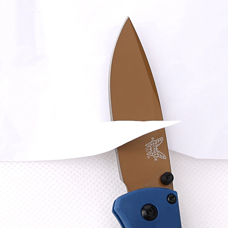 Benchmade 535 Bugout AXIS Folding Knife 3.24" D2 Satin Plain Blade, Nylon Glass Fiber Handles