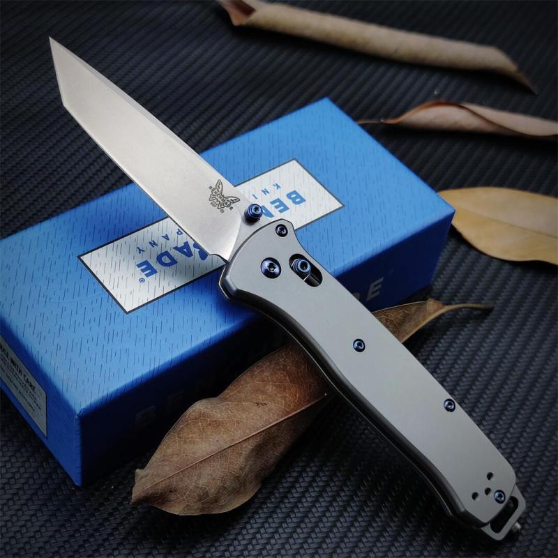 Benchmade Bailout AXIS Folding Knife 3.34" M390 Tanto Plain Blade, TC4 Handles - 537GY-1