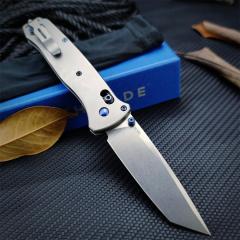 Benchmade Bailout AXIS Folding Knife 3.34" M390 Tanto Plain Blade, TC4 Handles - 537GY-1