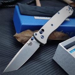 Benchmade Bailout AXIS Folding Knife 3.34" M390 Tanto Plain Blade, TC4 Handles - 537GY-1