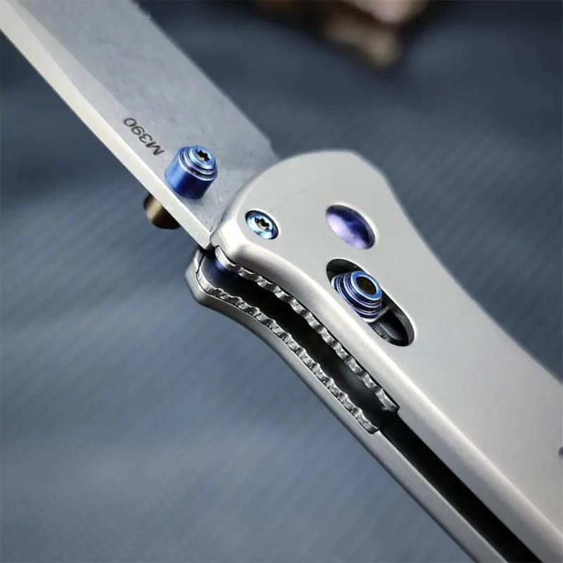Benchmade Bailout AXIS Folding Knife 3.34" M390 Tanto Plain Blade, TC4 Handles - 537GY-1