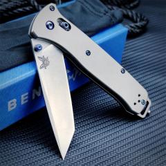 Benchmade Bailout AXIS Folding Knife 3.34" M390 Tanto Plain Blade, TC4 Handles - 537GY-1