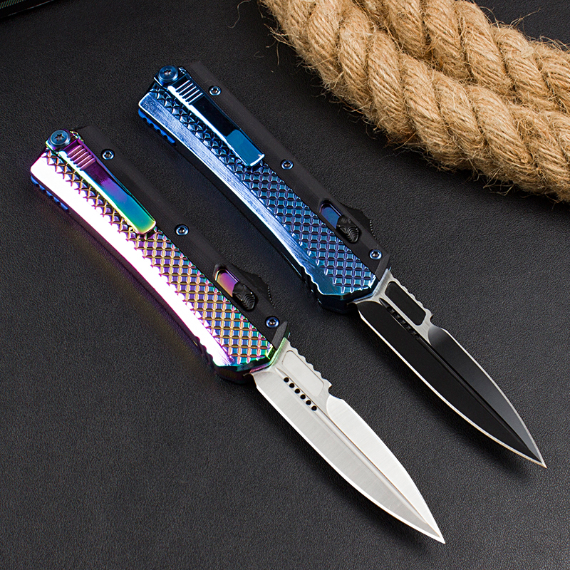 Microtech Glykon AUTO OTF Knife 3.58" D2 Blade, G10+Zinc Alloy Handles