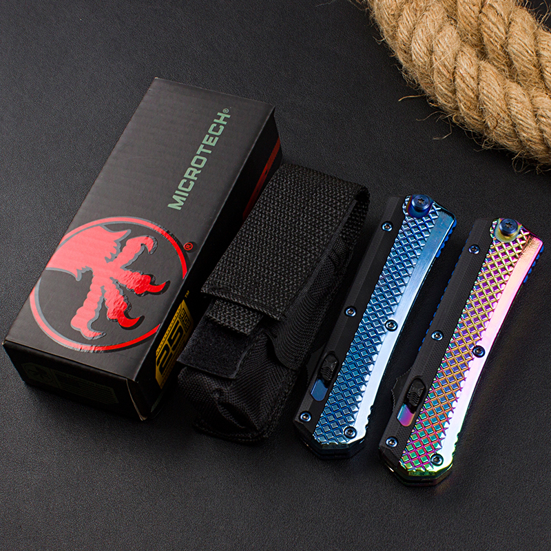 Microtech Glykon AUTO OTF Knife 3.58" D2 Blade, G10+Zinc Alloy Handles