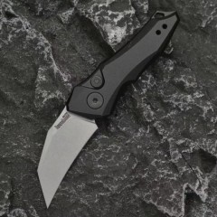 Kershaw 7350 Launch 10 AUTO Folding Knife 1.9" Stonewashed CPM-154 Hawkbill Blade, Dark Gray Anodized Aluminum Handles