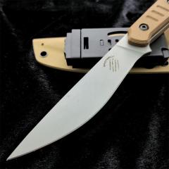 Bastinelli Silence Slim Fixed Blade Knife 4.75" N690Co Black Stonewashed Plain Blade, Green Canvas Micarta Handles, Kydex Sheath - BC-22