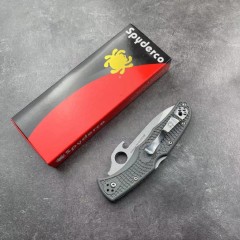 Spy Endura 4 Folding Knife 3.75" VG10 Plain Blade, Black FRN Handles, Lockback - C10PBK