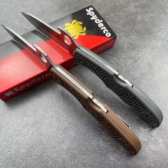 Spy Endura 4 Folding Knife 3.75" VG10 Plain Blade, Black FRN Handles, Lockback - C10PBK