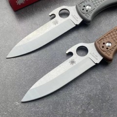 Spy Endura 4 Folding Knife 3.75" VG10 Plain Blade, Black FRN Handles, Lockback - C10PBK