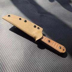 Bastinelli Silence Slim Fixed Blade Knife 4.75" N690Co Black Stonewashed Plain Blade, Green Canvas Micarta Handles, Kydex Sheath - BC-22