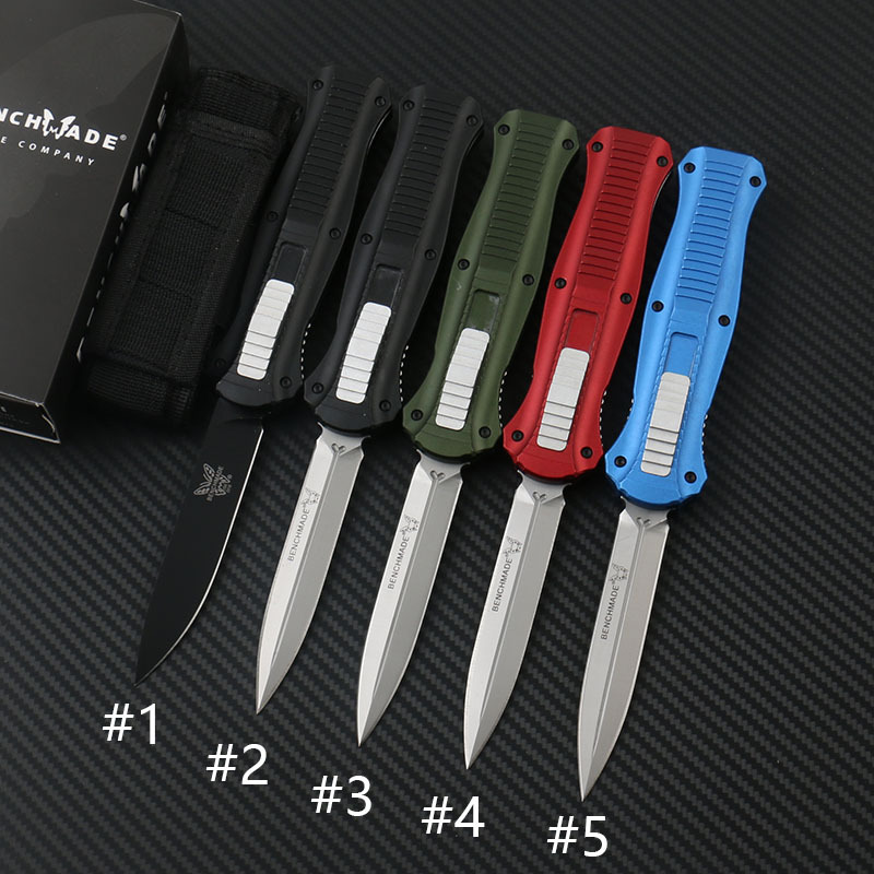 Benchmade 3300BK Infidel Dagger AUTO OTF Knife 3.85" D2 Black Double Edge Blade, Aviation Aluminum Handles