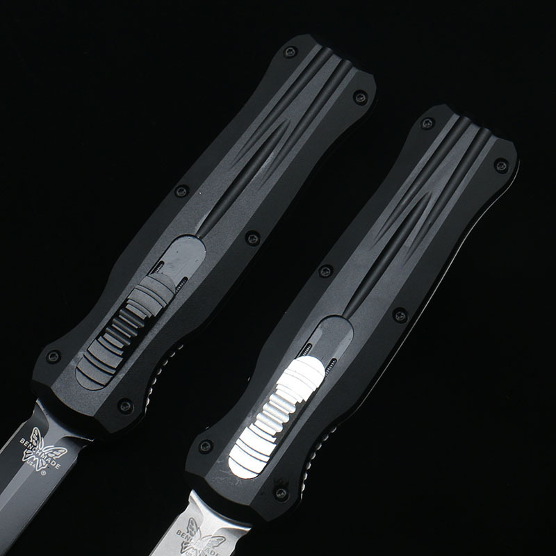 Benchmade 3320 Infidel Dagger AUTO OTF Knife 3.85" D2 Black Double Edge Blade, Aluminum Handles