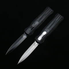 Benchmade 3320 Infidel Dagger AUTO OTF Knife 3.85" D2 Black Double Edge Blade, Aluminum Handles