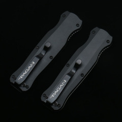 Benchmade 3320 Infidel Dagger AUTO OTF Knife 3.85" D2 Black Double Edge Blade, Aluminum Handles