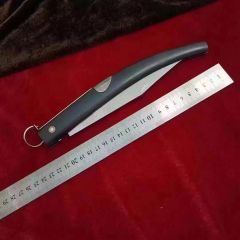 Ox horn 15'' OKAPI Folding Knife 7.09" 7Cr13mov Drop Point Plain Blade, Ox horn Handles