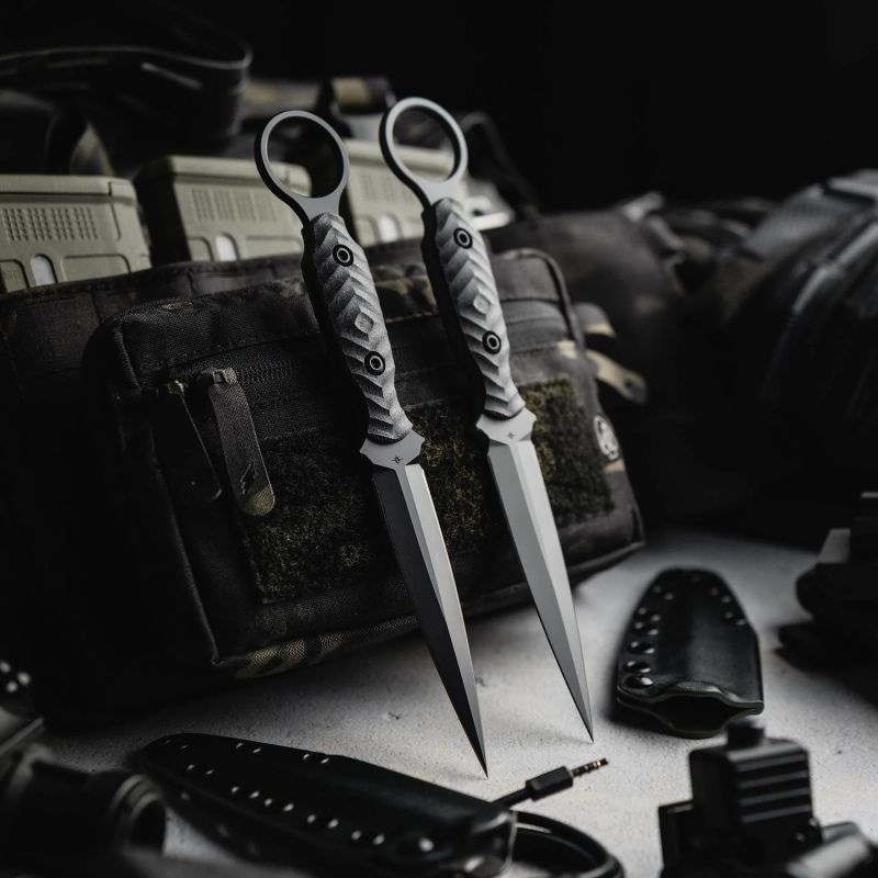 Toor Knives Specter R Fixed Blade Knife 3.94" CPM-M4 Double Edge Dagger Blade, Black G10 Handles