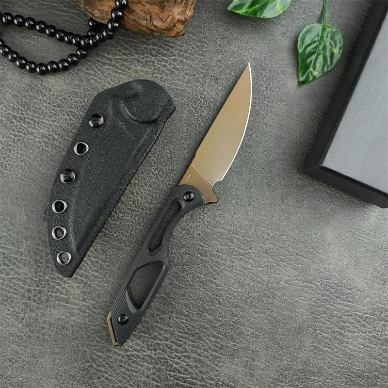 Toor Knives Willow Fixed Blade Knife 3.58" CPM-154 Drab Drop Point Blade, Black G10 Handles