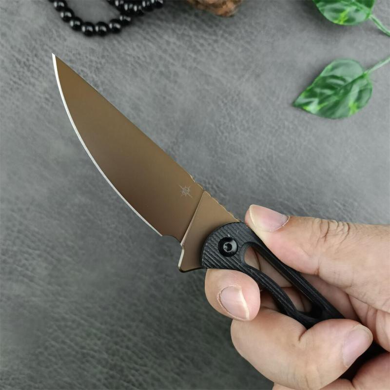 Toor Knives Willow Fixed Blade Knife 3.58" CPM-154 Drab Drop Point Blade, Black G10 Handles