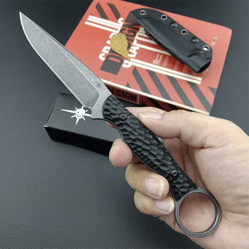 Toor Knives Serpent S Fixed Blade Knife 3.75" CPM-M4 Drop Point Blade, Black G10 Handles