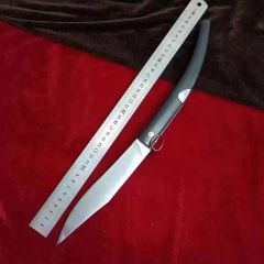 Ox horn 15'' OKAPI Folding Knife 7.09" 7Cr13mov Drop Point Plain Blade, Ox horn Handles