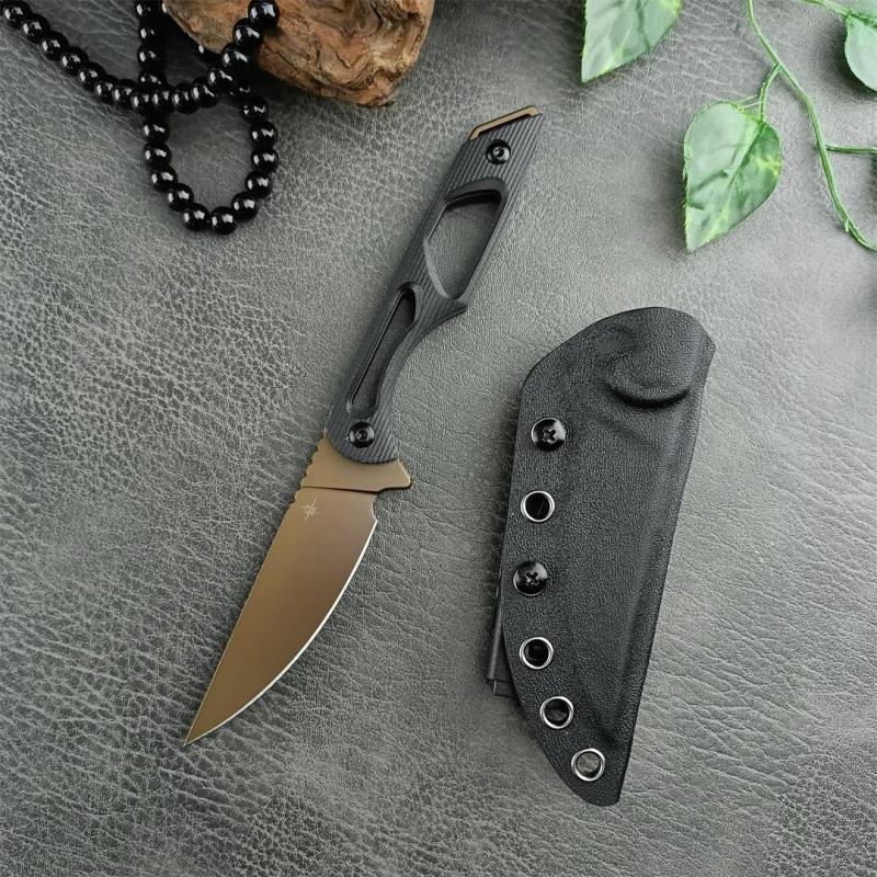 Toor Knives Willow Fixed Blade Knife 3.58" CPM-154 Drab Drop Point Blade, Black G10 Handles