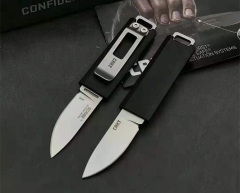 CRKT 2425 TJ Scribe Pocket Fixed Blade Knife 1.57" Stonewashed Drop Point, Nylon Handles