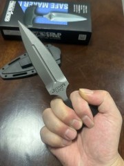 CS 12DBST Safe Maker I Push Dagger 3.15" AUS-8 Blade, Kray-Ex Handle