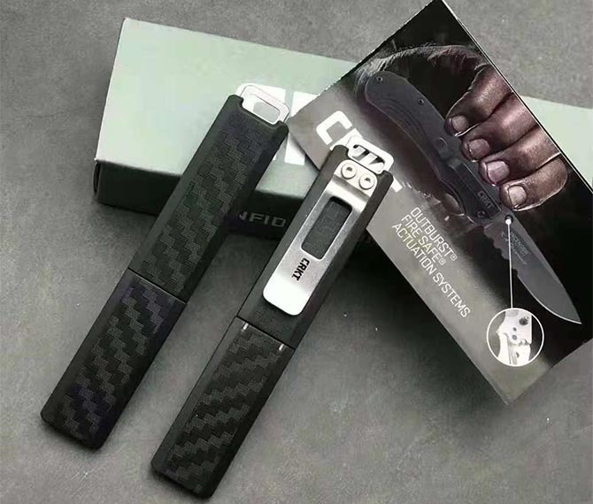 CRKT 2425 TJ Scribe Pocket Fixed Blade Knife 1.57" Stonewashed Drop Point, Nylon Handles