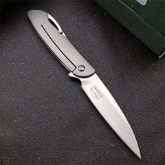 CRKT CRKT-K240XXP Gentleman's Folding Knife 3.23" 8Cr13mov Satin Plain Blade, Stainless steel Handles