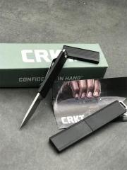 CRKT 2425 TJ Scribe Pocket Fixed Blade Knife 1.57" Stonewashed Drop Point, Nylon Handles