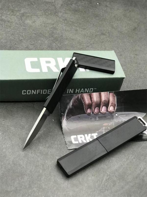 CRKT 2425 TJ Scribe Pocket Fixed Blade Knife 1.57" Stonewashed Drop Point, Nylon Handles