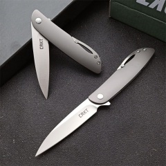 CRKT CRKT-K240XXP Gentleman's Folding Knife 3.23" 8Cr13mov Satin Plain Blade, Stainless steel Handles
